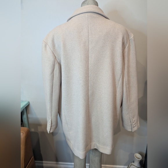 Wool Blend Oversized Blazer Jacket Coat Oversized L/XL Color cream- Sand - Picture 5 of 11